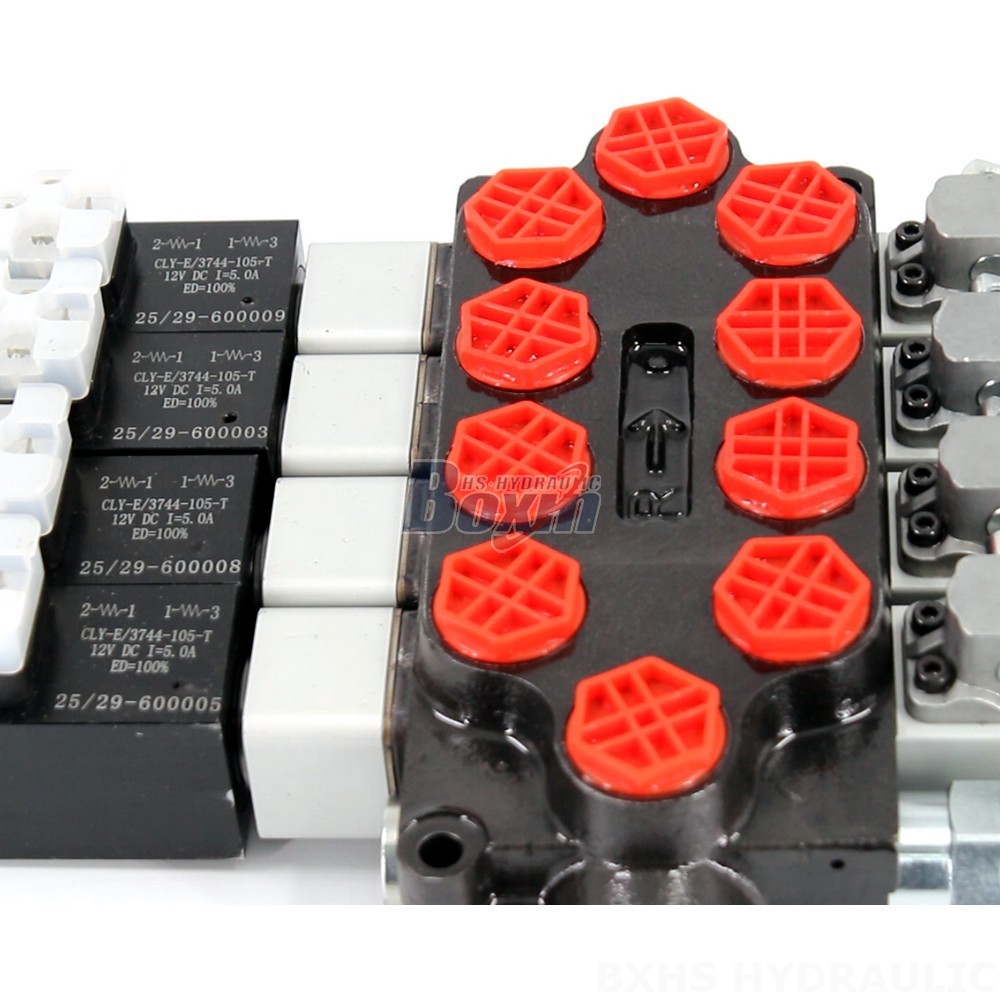 High-Performance Q45 4 Spool Monoblock Directional Control Valve (Solenoid & Manual) detail image